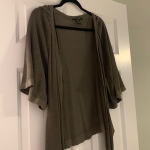 Short sleeve olive cardigan
